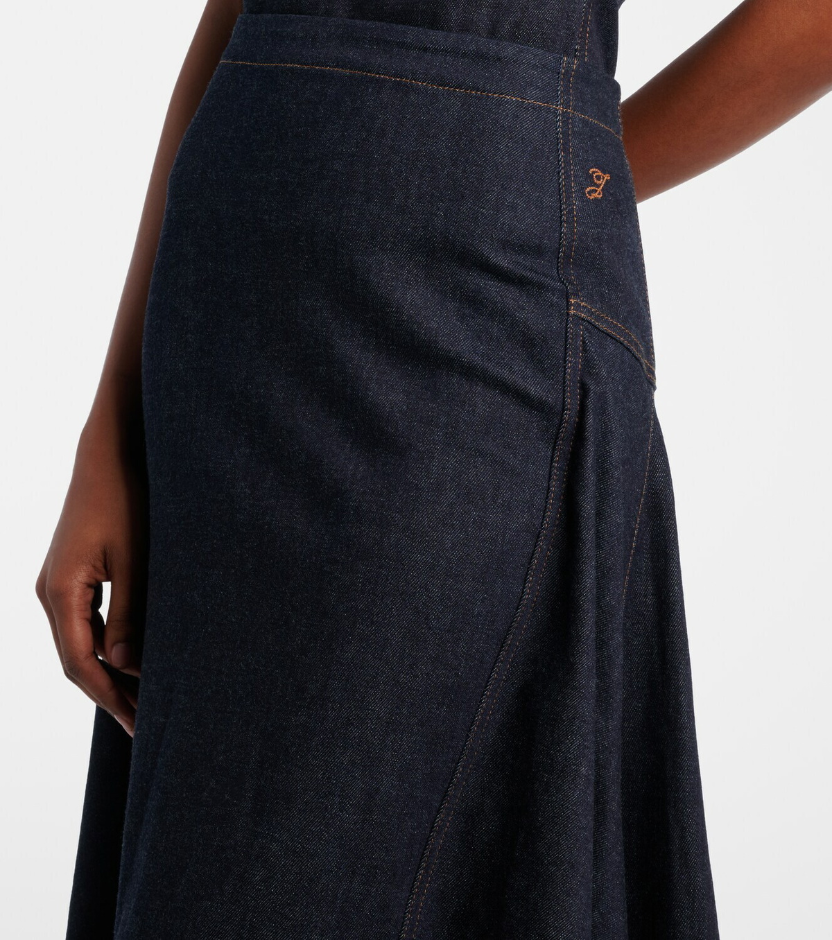 Jacquemus Lavoir de-Nîmes godet denim midi skirt