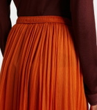 Saint Laurent Ruffled sheer silk maxi skirt