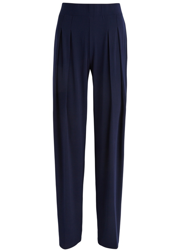 Photo: Norma Kamali Tapered Stretch-jersey Trousers Dark Navy