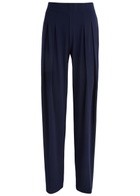 Norma Kamali Tapered Stretch-jersey Trousers Dark Navy