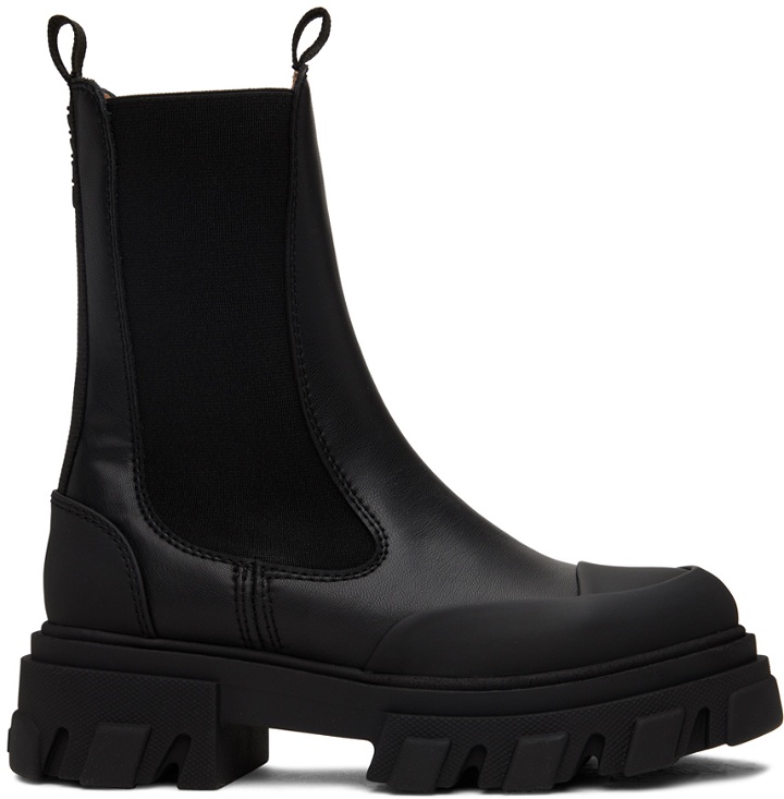 Photo: GANNI Black Cleated Mid Chelsea Boots