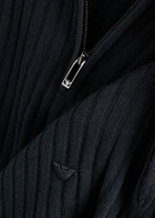 Emporio Armani Half-zip Ribbed Wool Jumper Navy