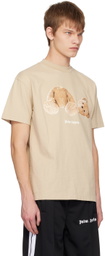 Palm Angels Beige Bear T-Shirt