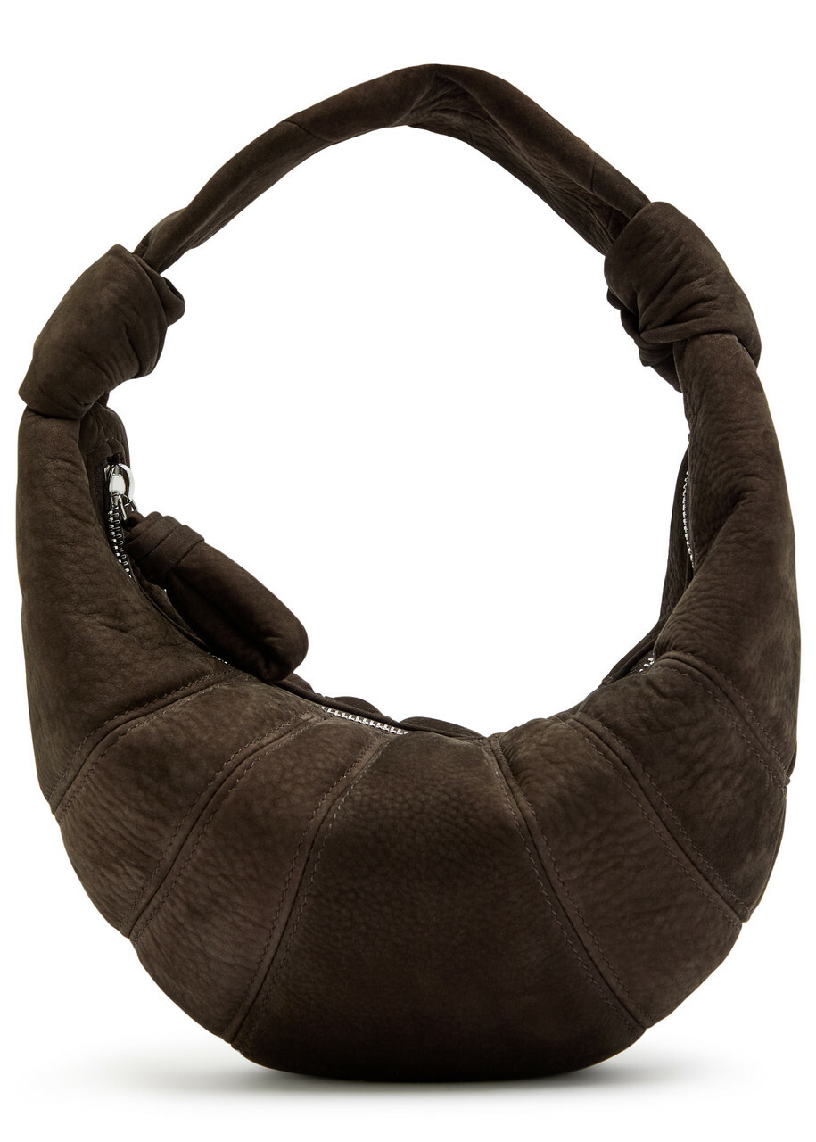 Lemaire Fortune Croissant Mini Nubuck Leather Shoulder bag - Dark Brown - One Size