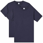 Velva Sheen Men's 2 Pack Plain T-Shirt in Navy
