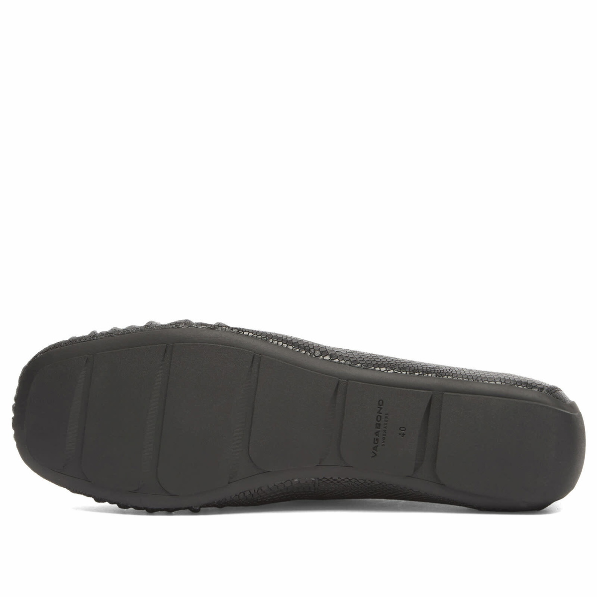 Vagabond Shoemakers Women's Mika Embossed Leather Boat Shoe in Black