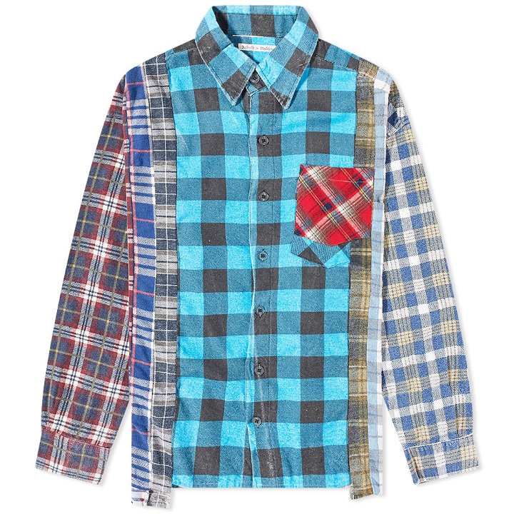 Photo: Needles Men's 7 Cuts Wide Flannel Shirt in Assorted