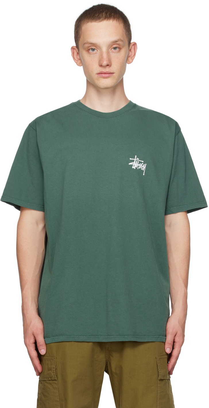 Stüssy Green Pigment-Dyed T-Shirt Stussy