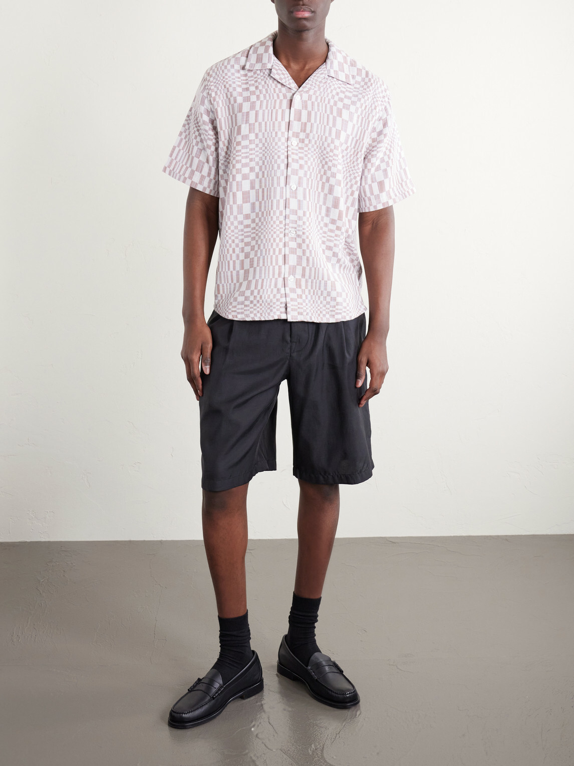 Corridor - High Focus Camp-Collar Checked Cotton Shirt - Red