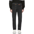 Miharayasuhiro Black Slided Jeans