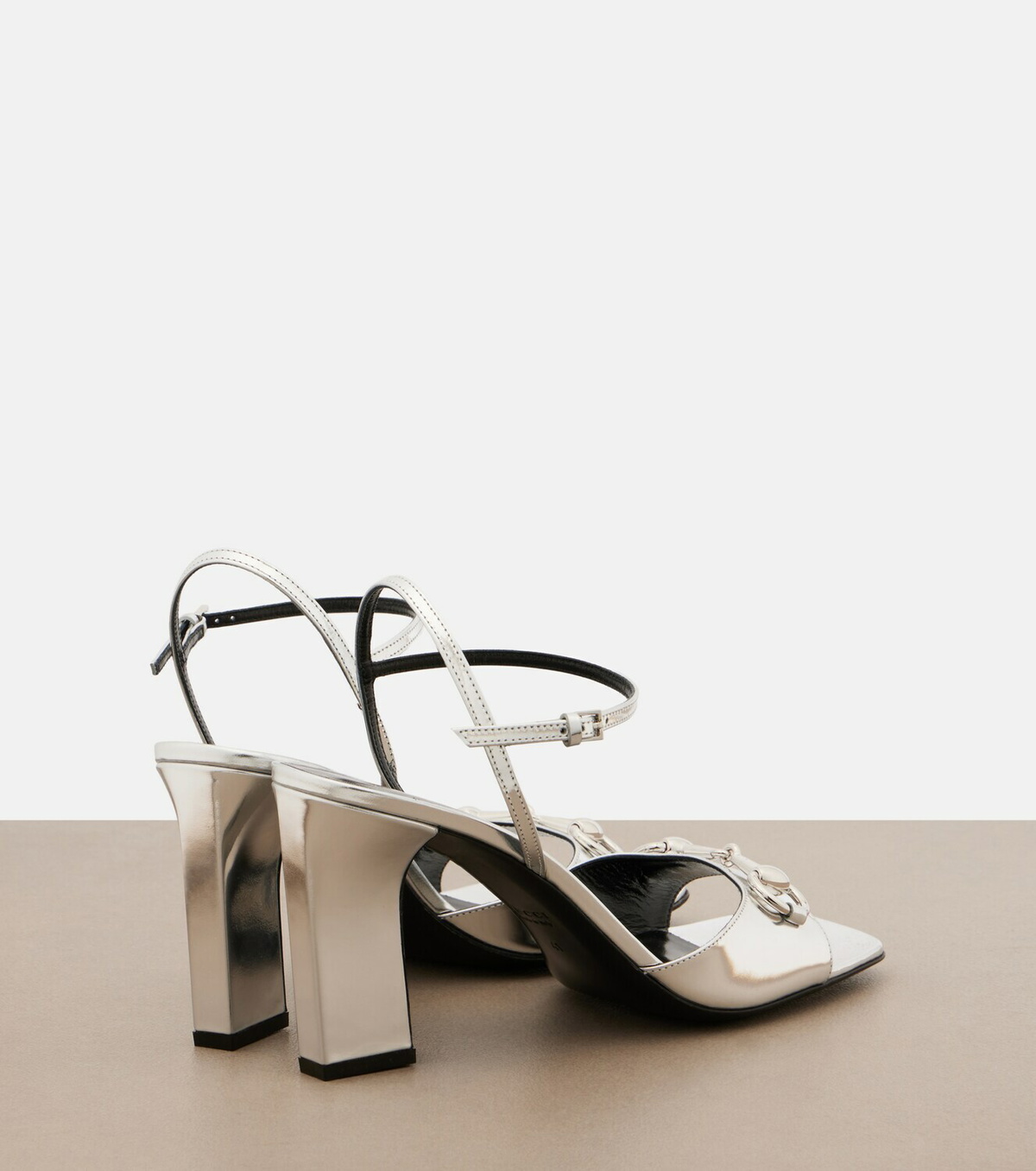 Gucci Signora Horsebit metallic leather sandals