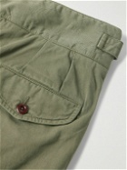 Rubinacci - Manny Tapered Pleated Cotton-Twill Trousers - Green
