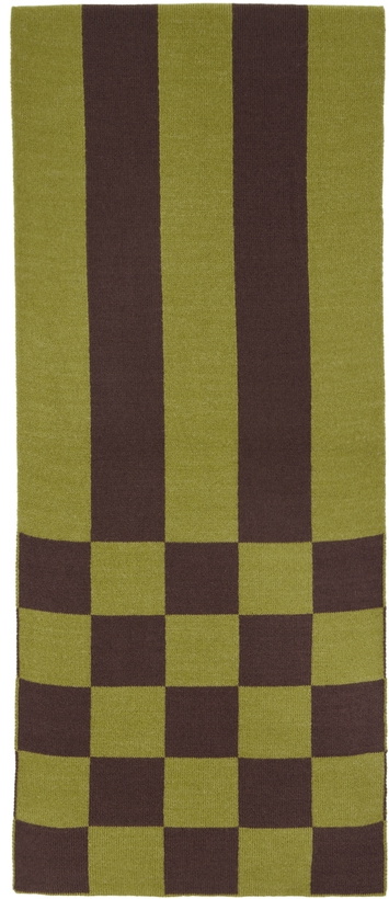 Photo: OPEN YY Green Chessboard Check Muffler Scarf