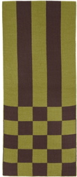 OPEN YY Green Chessboard Check Muffler Scarf