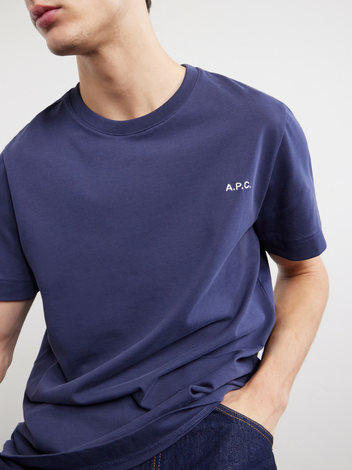 A.P.C. - Oliver Logo-Embroidered Cotton-Jersey T-Shirt - Blue