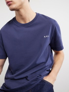 A.P.C. - Oliver Logo-Embroidered Cotton-Jersey T-Shirt - Blue