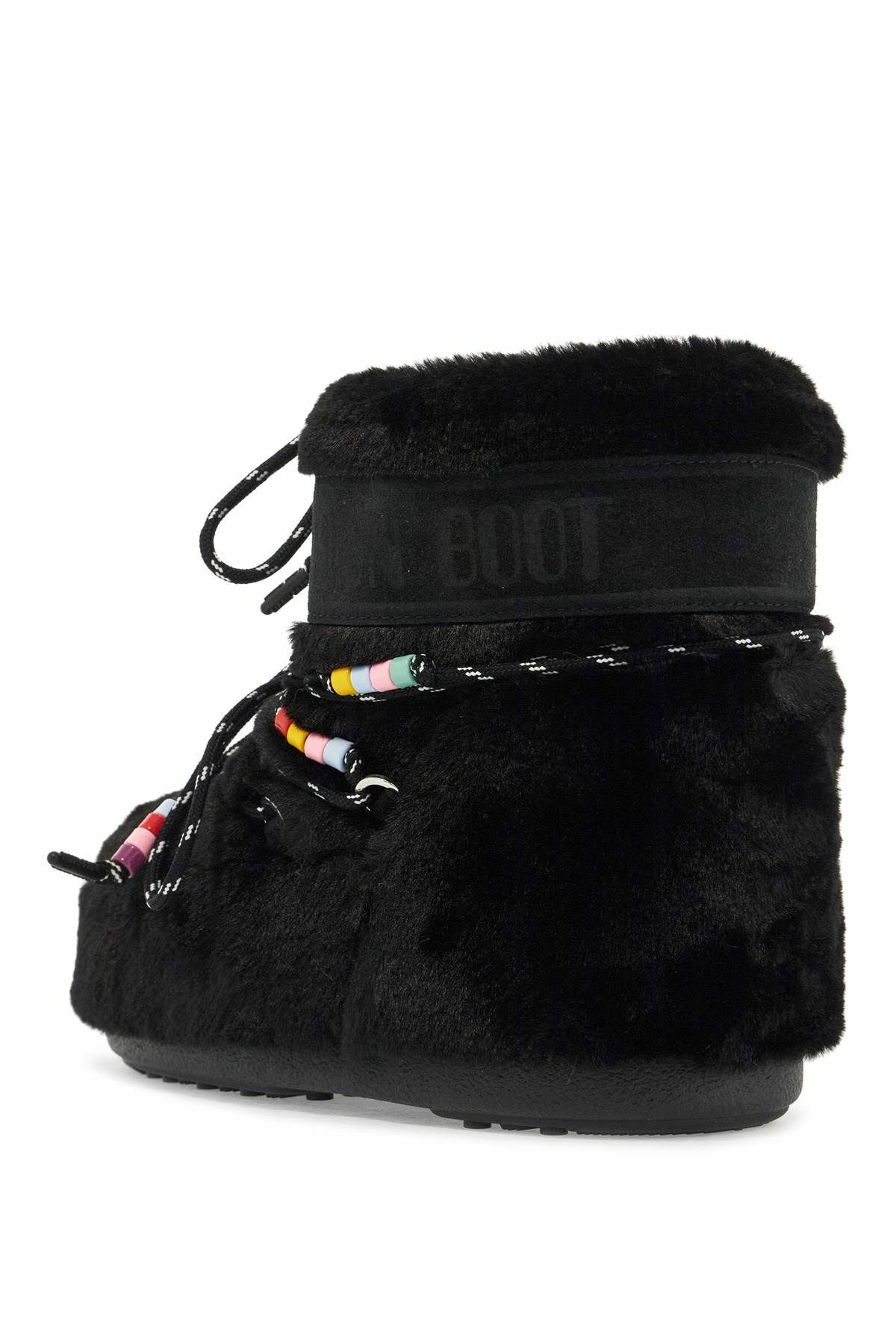 MOON BOOT icon low eco-fur snow boots with Black