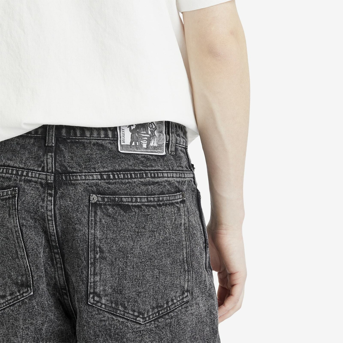 Heresy Men's Stearne Denim Shorts in Ash