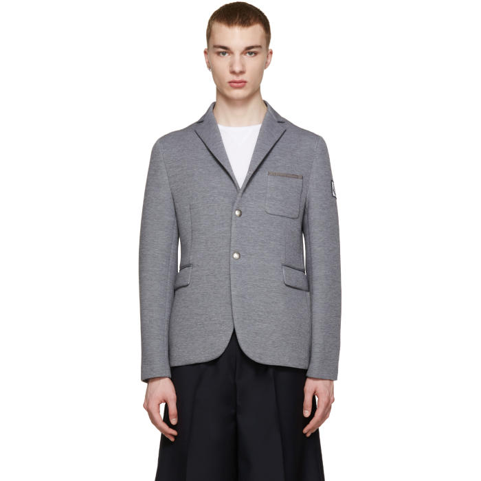 Moncler Gamme Bleu 3 Button Down Blazer Blue Moncler Gamme Bleu