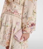 Camilla Embellished floral silk minidress