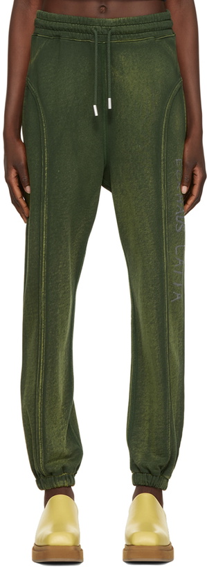 Photo: Eckhaus Latta Khaki Paneled Lounge Pants