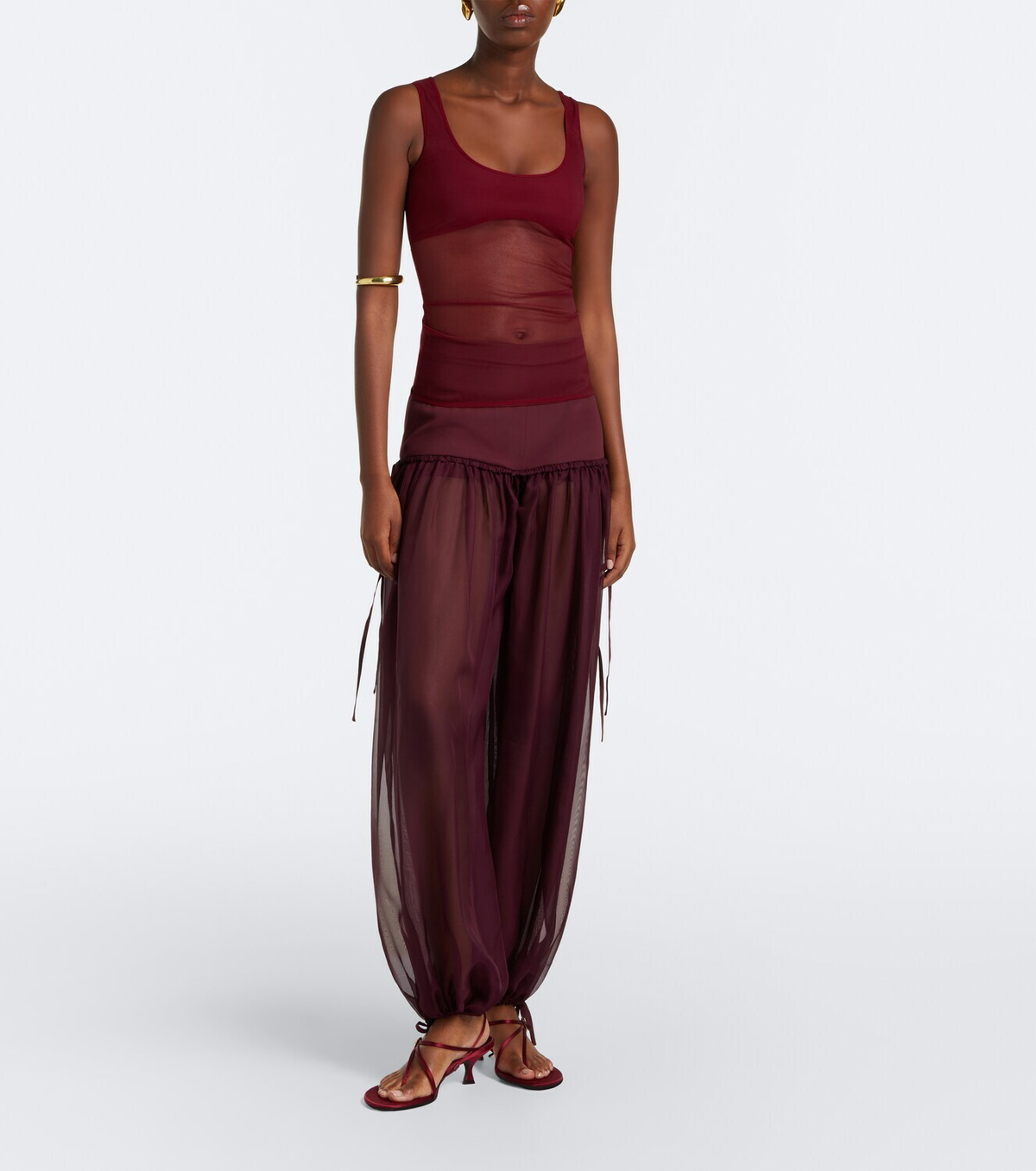 Nensi Dojaka Semi-sheer wide-leg pants