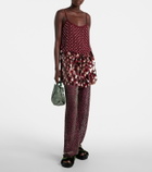 Dries Van Noten Leather-trimmed velvet slides