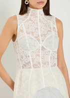 Acne Studios Embroidered Lace Midi Dress White
