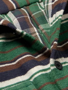 Monitaly - Giorgio Striped Cotton-Flannel Shirt - Green