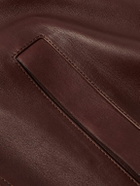 Dunhill - Suede-Trimmed Leather Jacket - Brown