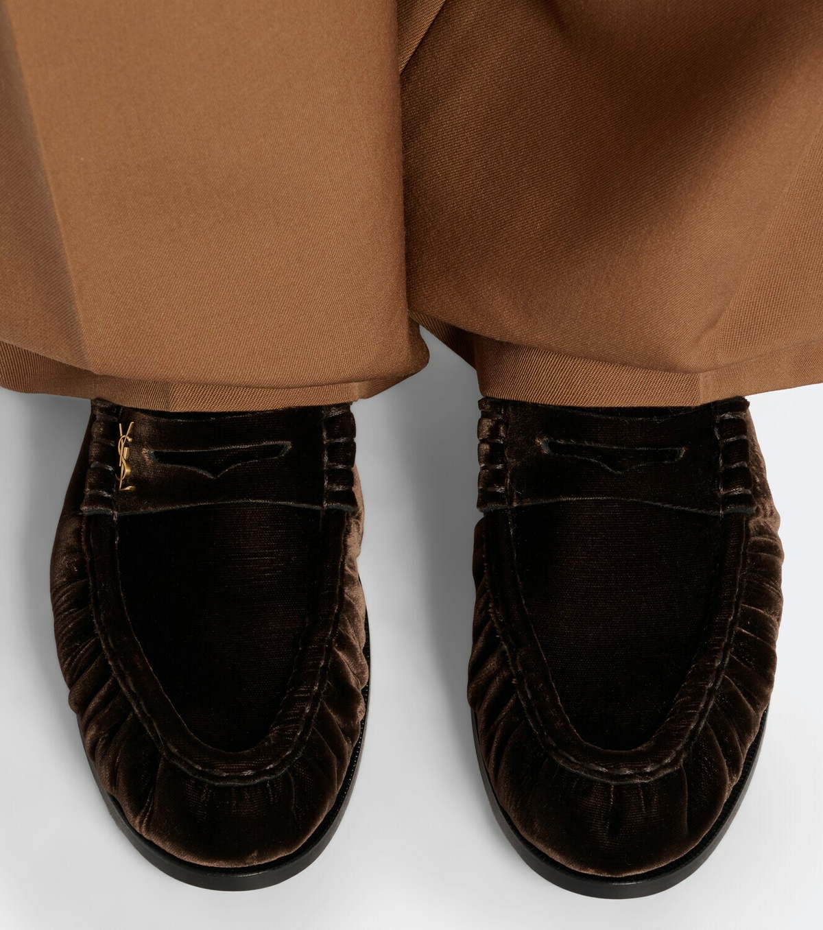 Saint Laurent Le Loafer velvet penny loafers
