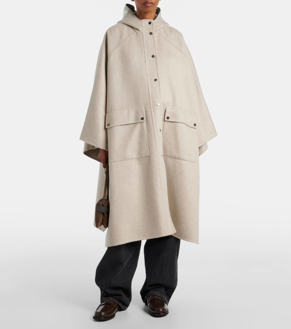 Brunello Cucinelli Hooded cashmere cape