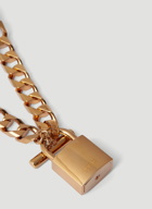 Versace - Logo Engraved Lock Necklace in Gold