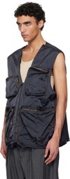Hed Mayner Gray Pinstripe Vest Set
