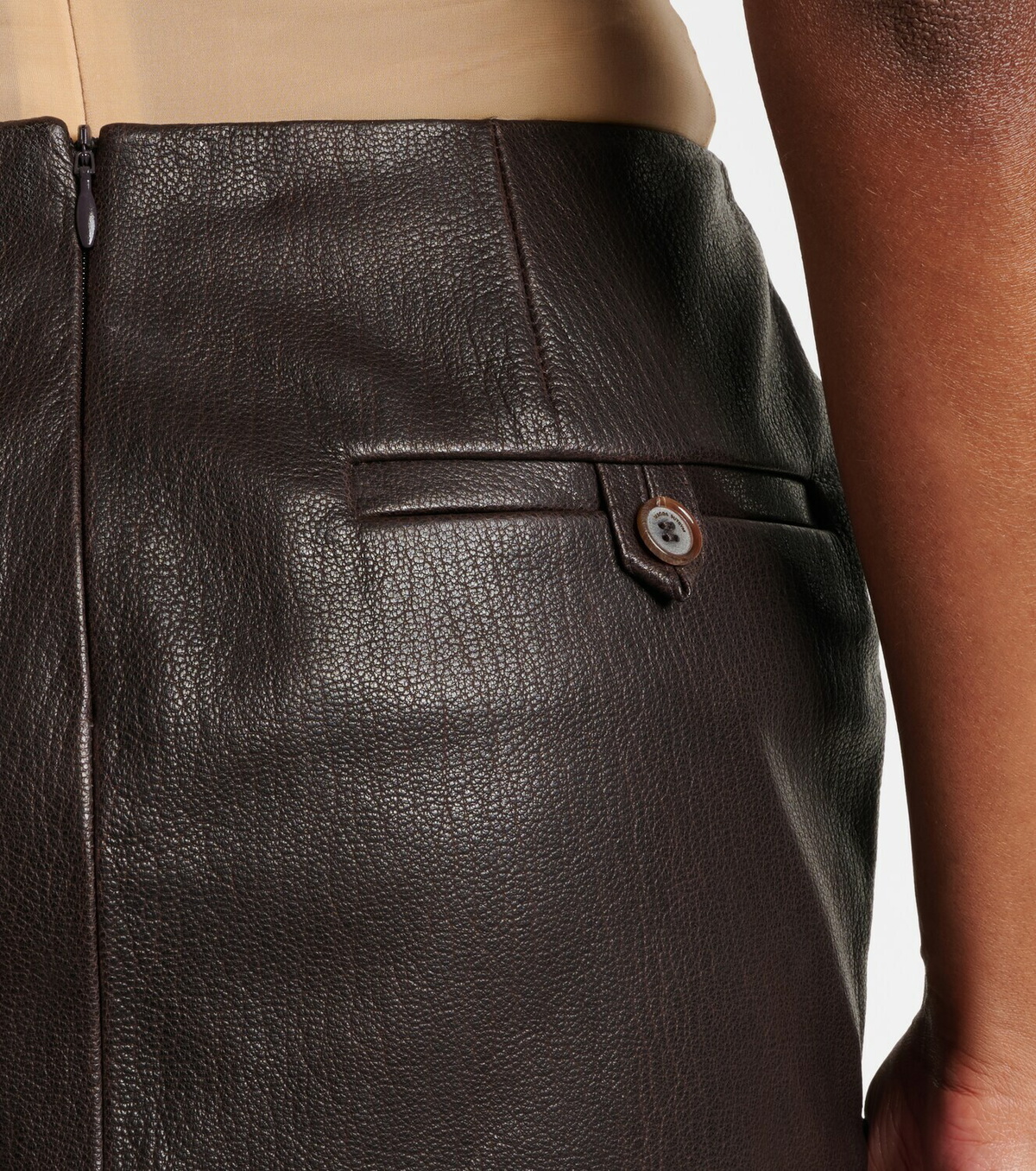 Magda Butrym Floral-appliqué leather miniskirt