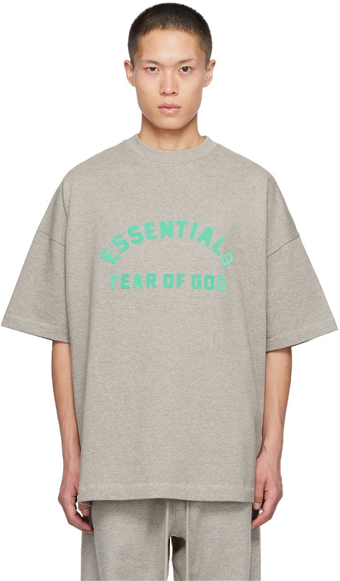 Photo: Fear of God ESSENTIALS Gray Crewneck T-Shirt
