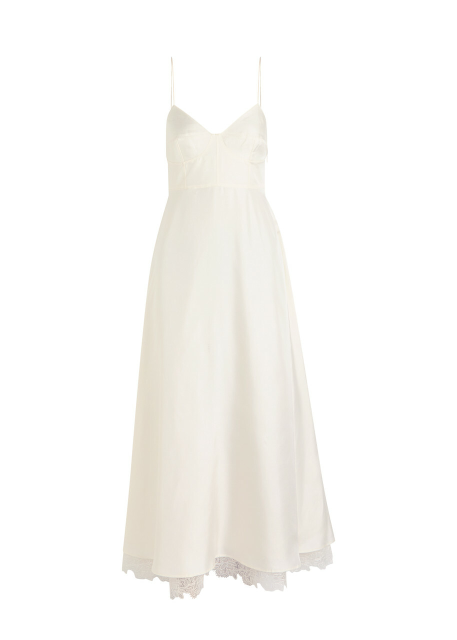 Rohe Lace-hem Silk Maxi Dress Cream