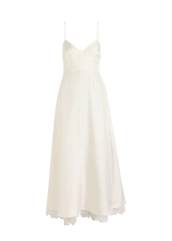 Photo: Rohe Lace-hem Silk Maxi Dress Cream