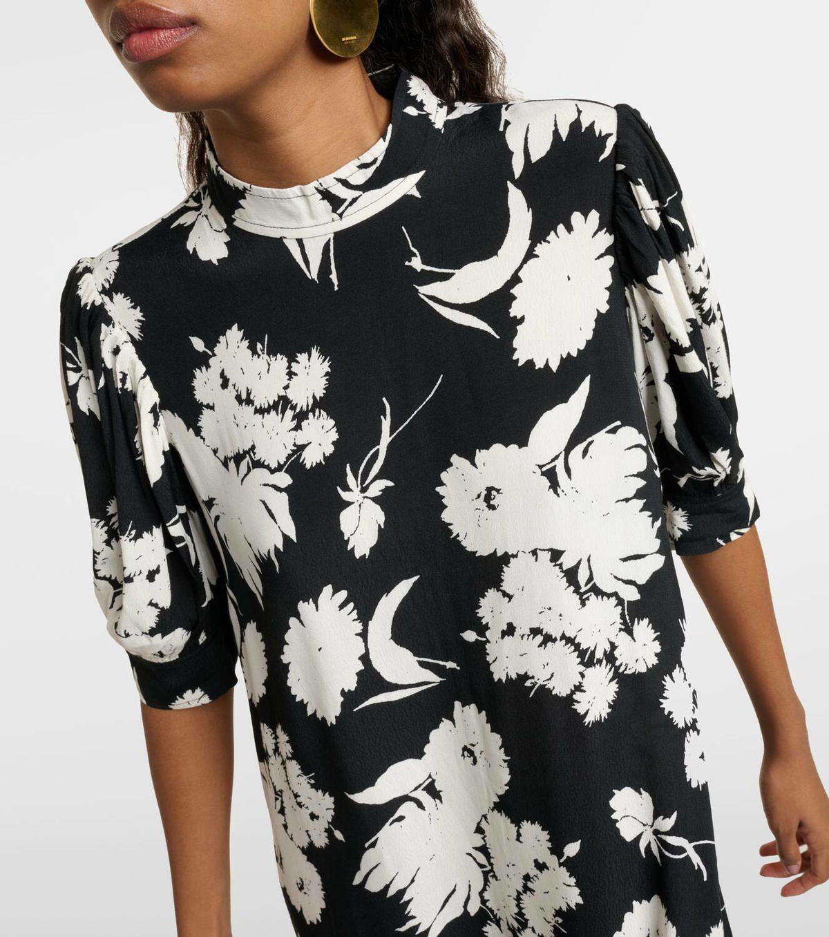 Ganni Printed crêpe minidress GANNI