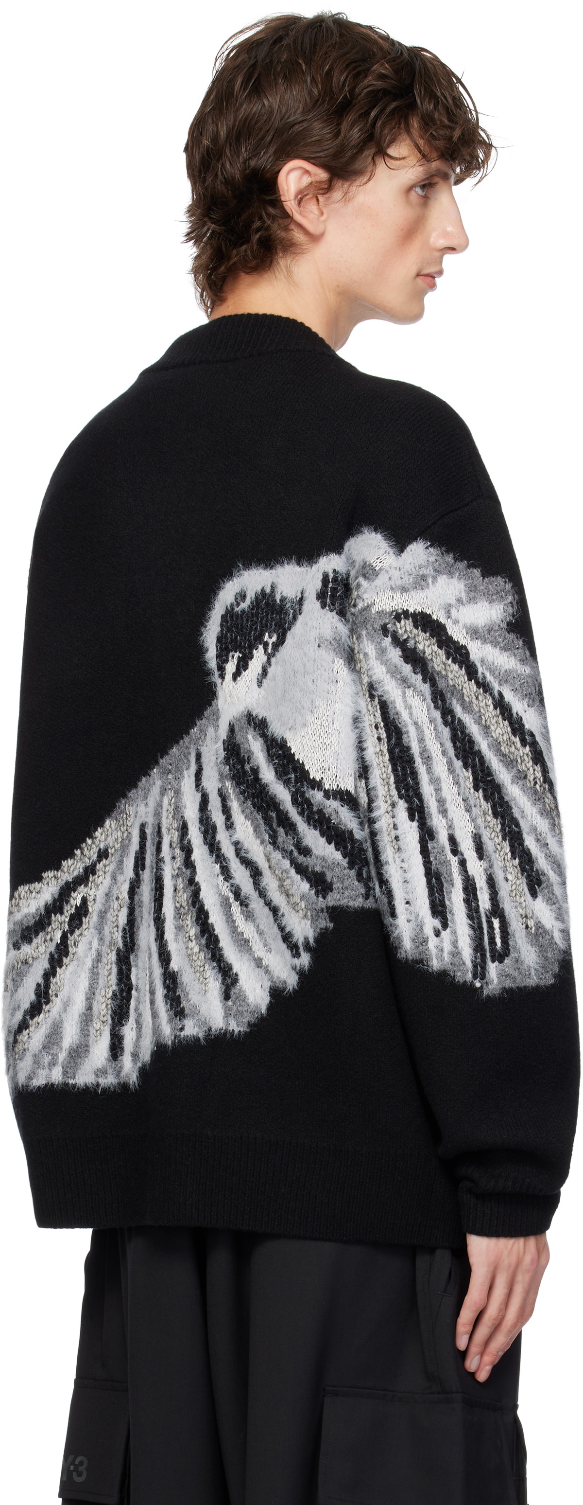 Y-3 Black Graphic Knit Cardigan Y-3
