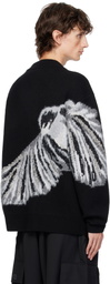 Y-3 Black Graphic Knit Cardigan