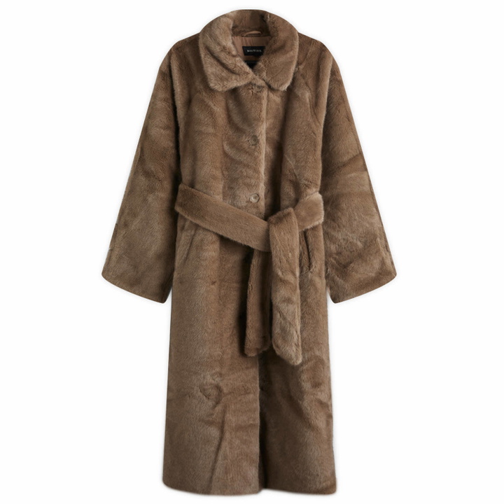 Photo: Meotine Women's Kelly Long Faux Fur Coat in Light Brown