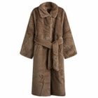 Meotine Women's Kelly Long Faux Fur Coat in Light Brown