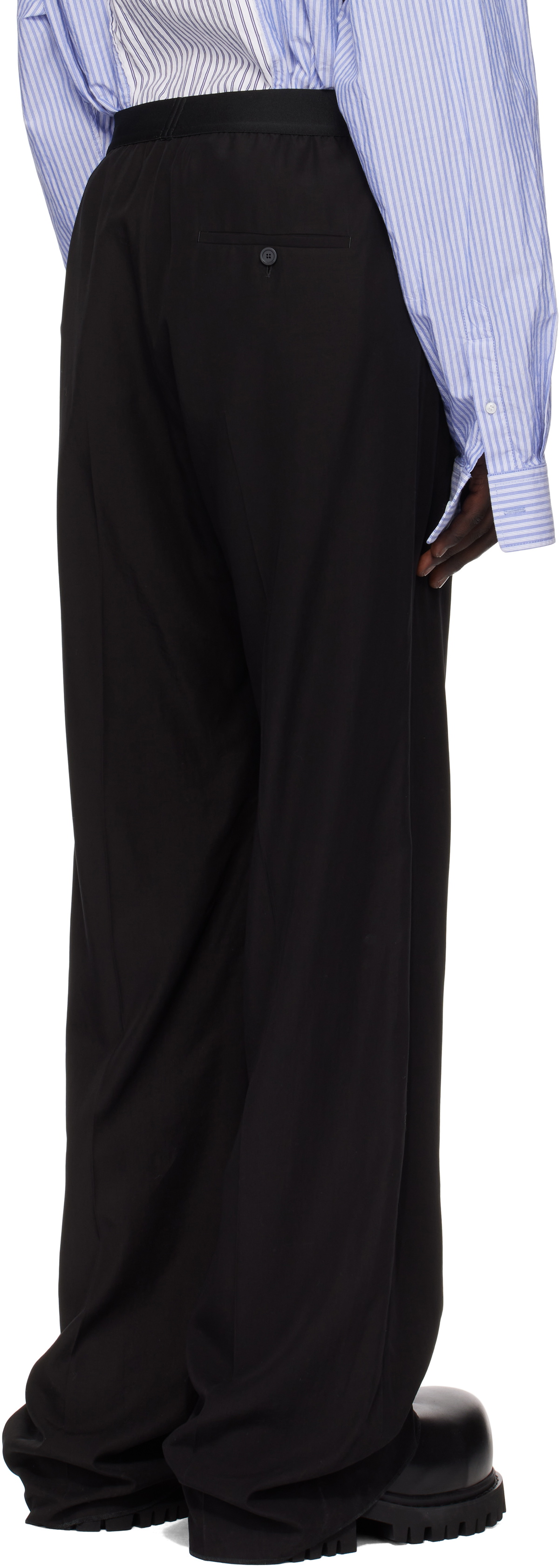 Balenciaga Black Fluid Poplin Large Elastic Trousers