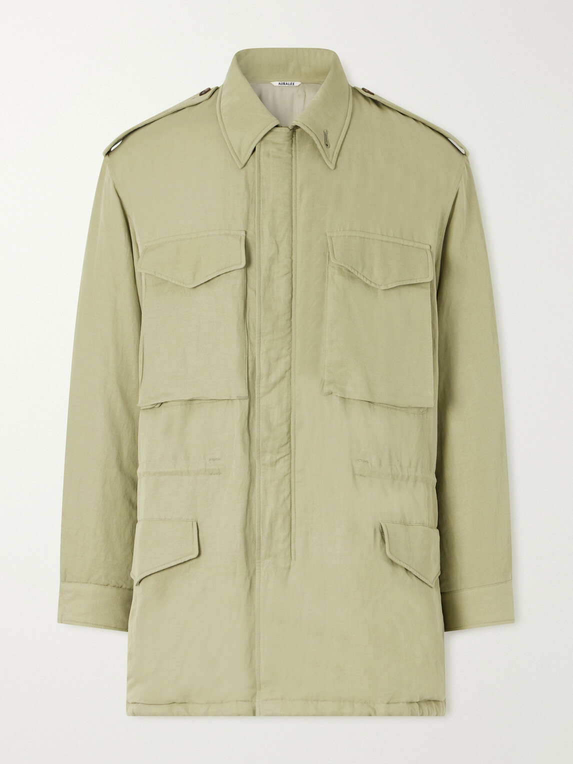 Auralee - Padded Silk and Linen Parka - Green