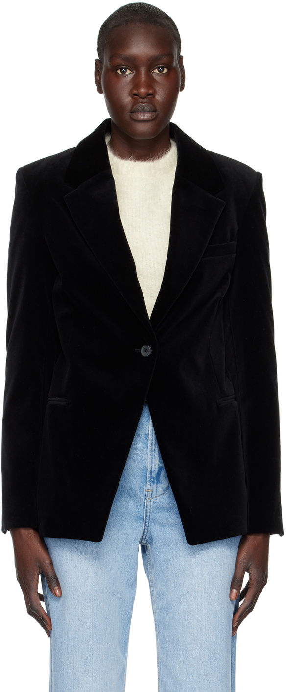 FRAME Black Single-Button Blazer