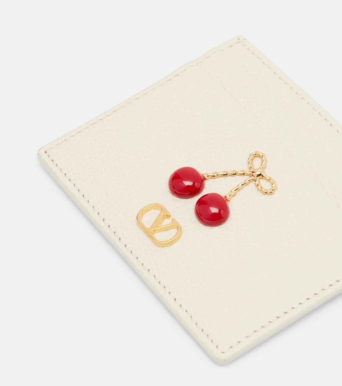 Valentino Garavani Embellished leather card holder