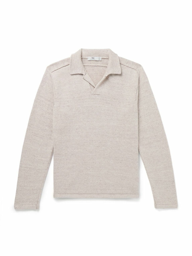 Photo: Inis Meáin - Wool and Linen-Blend Polo Shirt - Neutrals