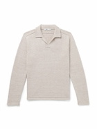 Inis Meáin - Wool and Linen-Blend Polo Shirt - Neutrals