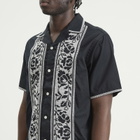Portuguese Flannel Men's Cross Stitch Vacation Shirt in Black